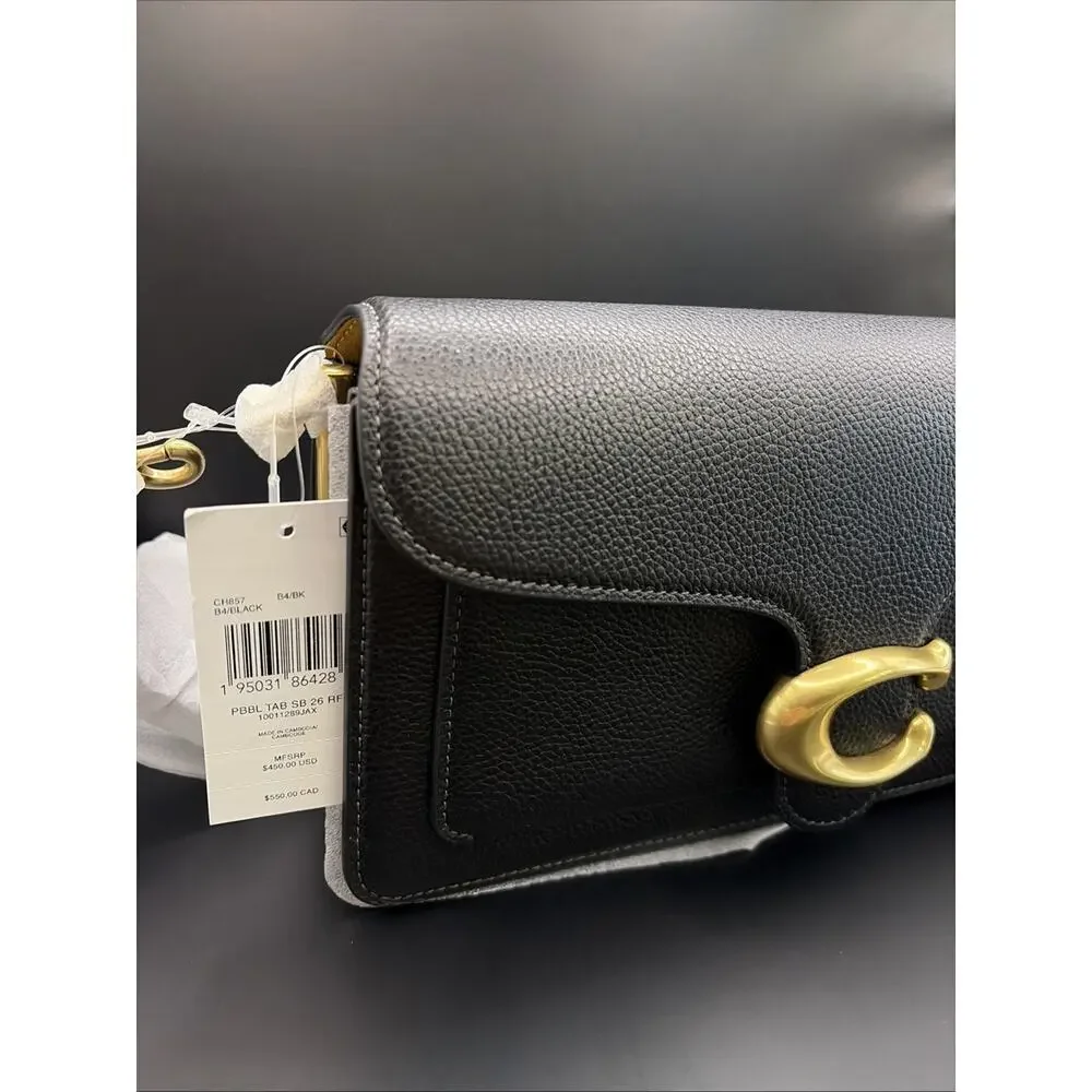 COACH Tabby Shoulder Bag 26 B4/Black Pebble NWT USA